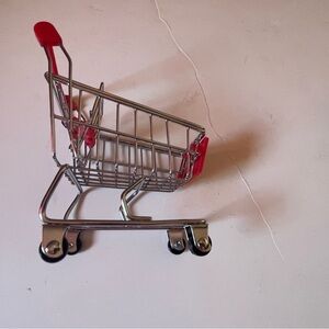 METALLIC RED SHOPPING CART miniature, kid's toy